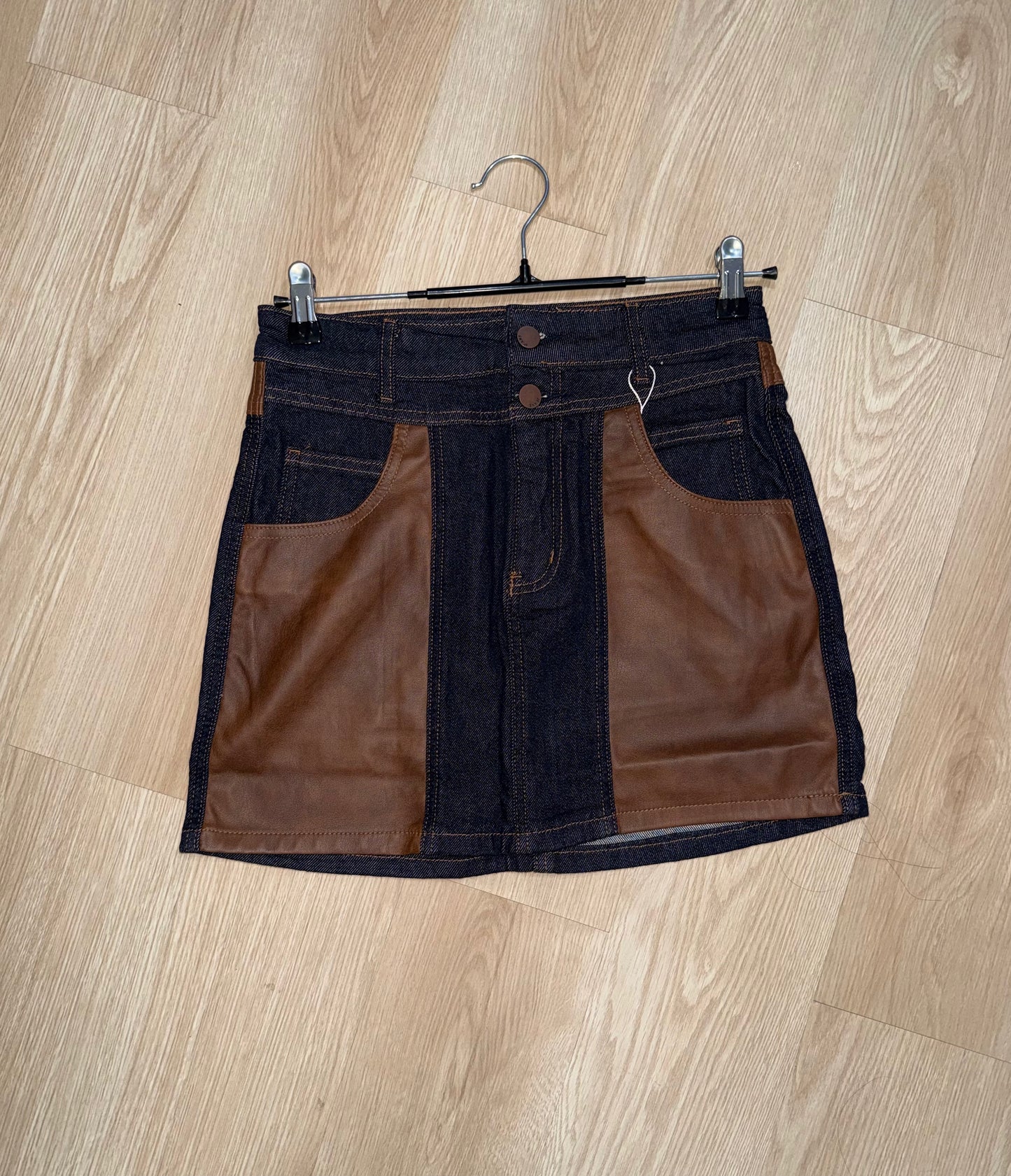 Rust & Denim Fusión Mini Skirt